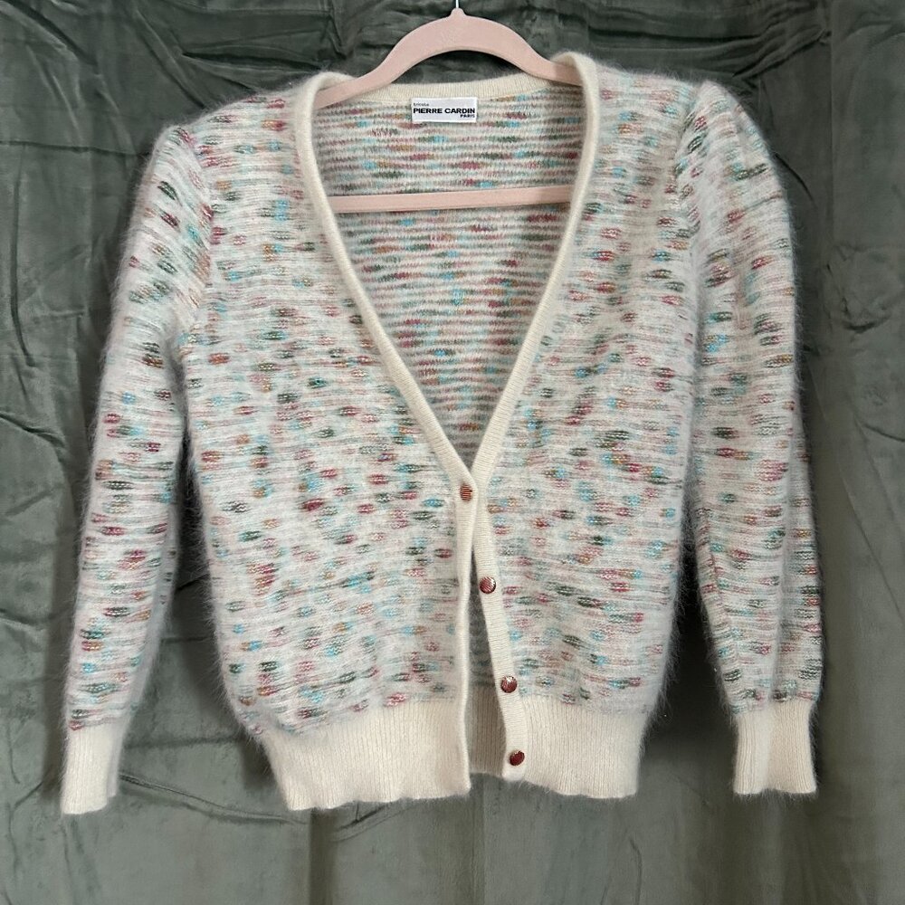Vintage Pierre Cardin Angora button up, cropped cardigan ONE OF A KIND